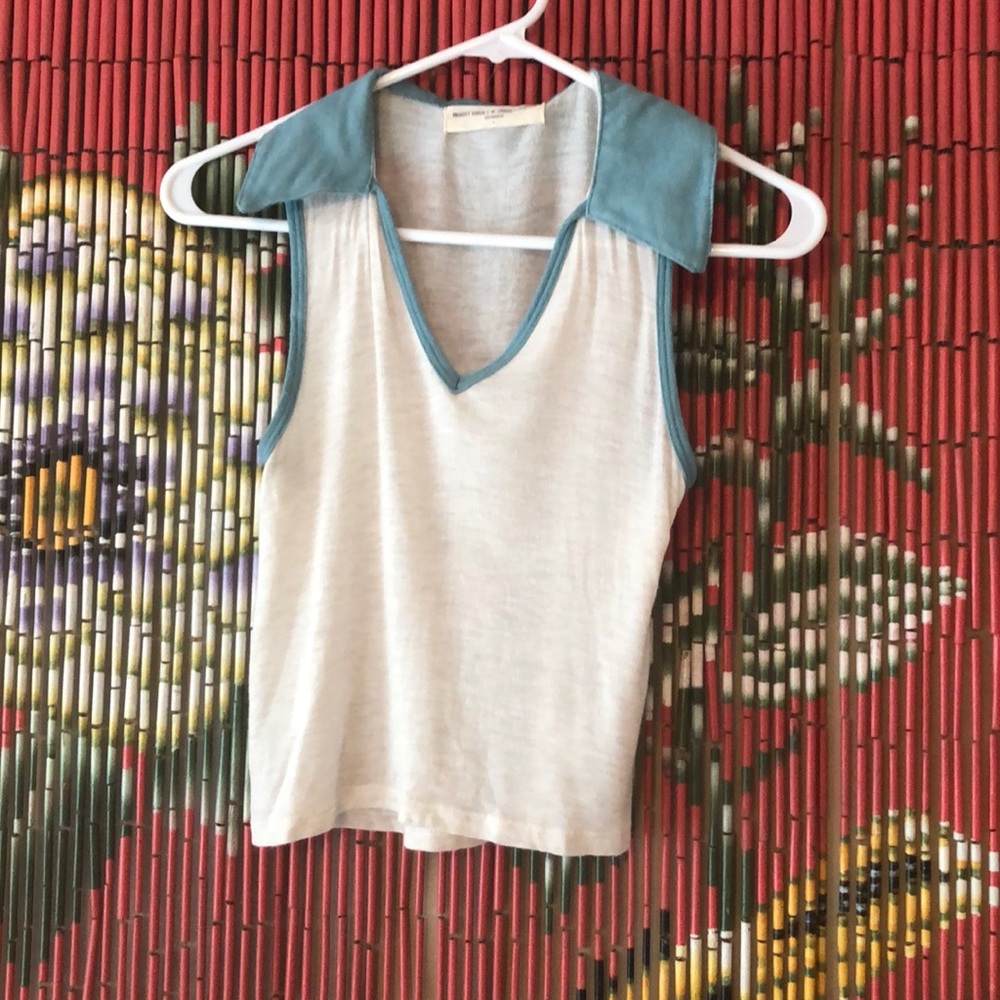 Project Social Sleeveless Collared Crop Top